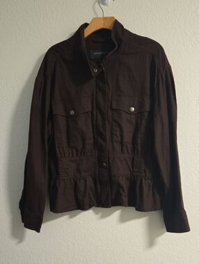 Banana Republic Linen Aviator Tie Waist Jacket